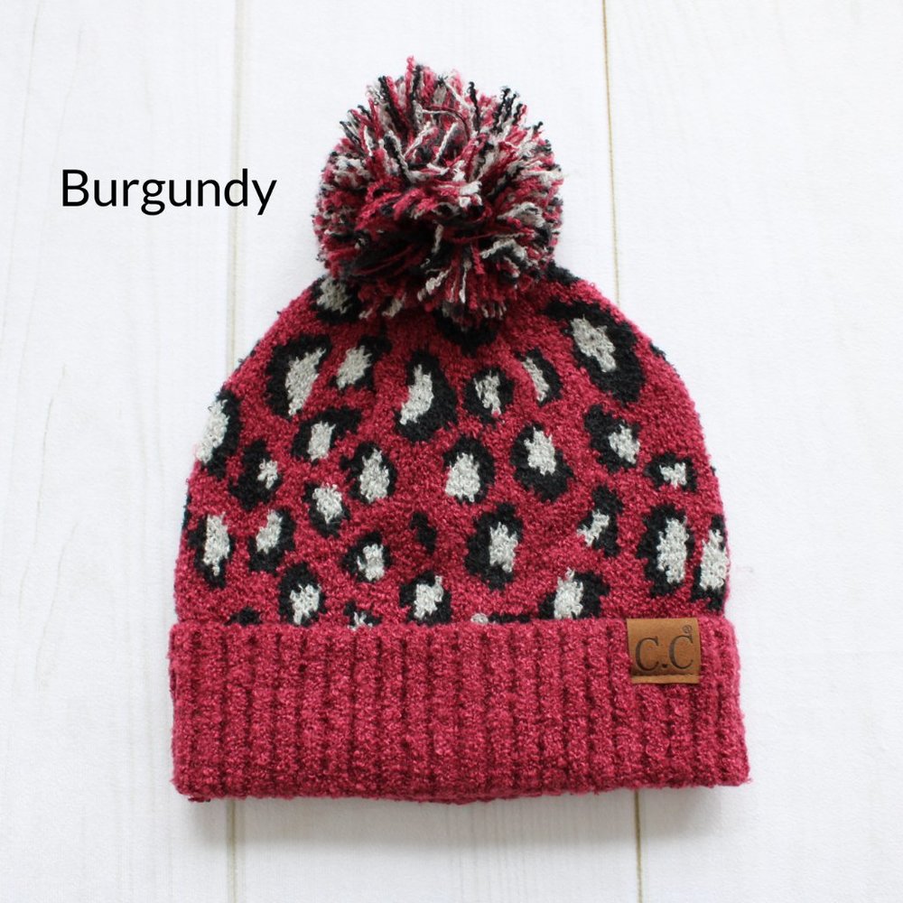 CC Leopard Pom Beanie
